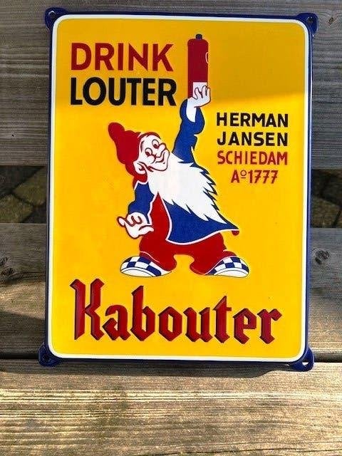 Louter Kabouter Emaille bord . Herman Jansen replica /retro, Verzamelen, Ophalen of Verzenden, Zo goed als nieuw, Reclamebord
