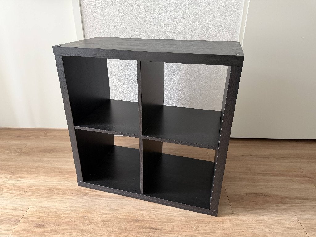 IKEA Shelving unit KALLAX, black-brown, 77x77 cm, Ophalen, Gebruikt