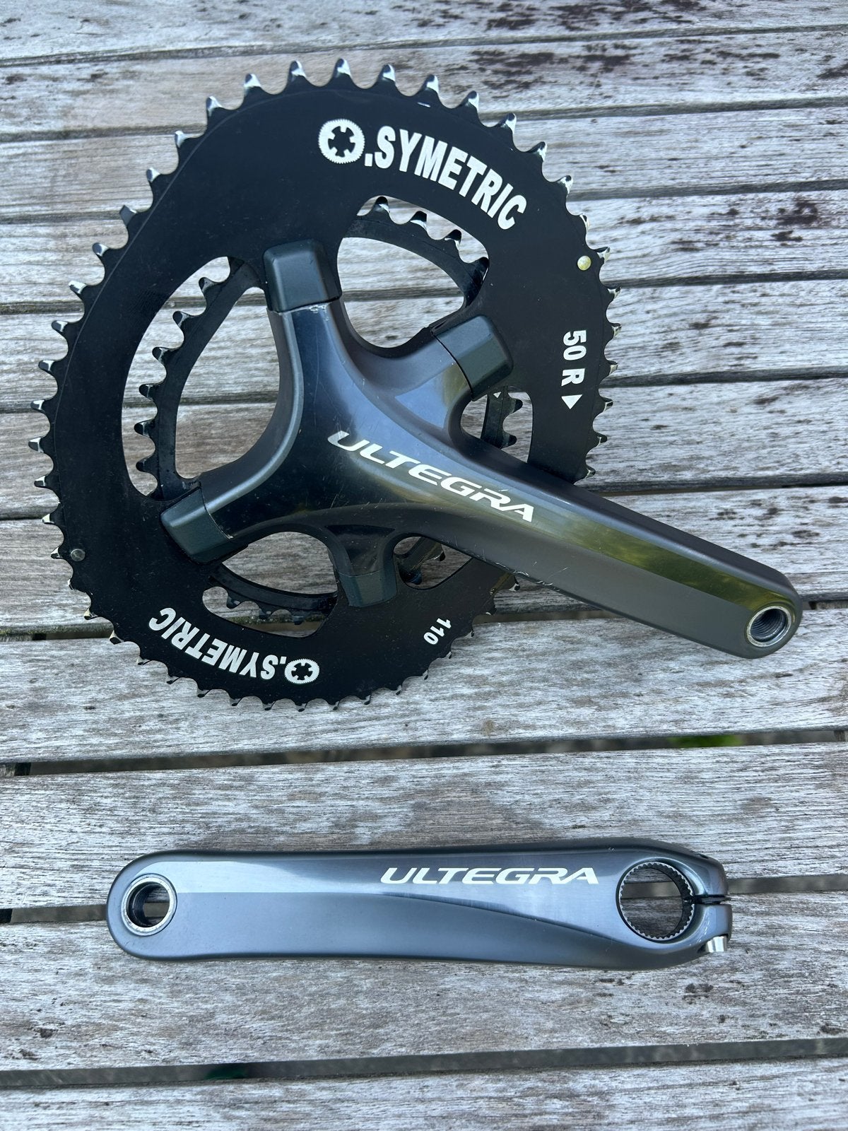 Ultegra FC6800 crankstel met O.Symetric 50/34 kettingbladen, Crankstel of Pedalen, Gebruikt, Ophalen of Verzenden, Aluminium