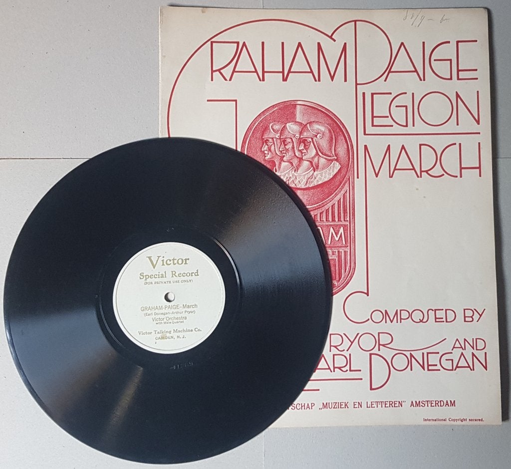 Graham Paige march 78 toerenplaat reclame plus bladmuziek., Verzamelen, Ophalen of Verzenden, Zo goed als nieuw, Auto's