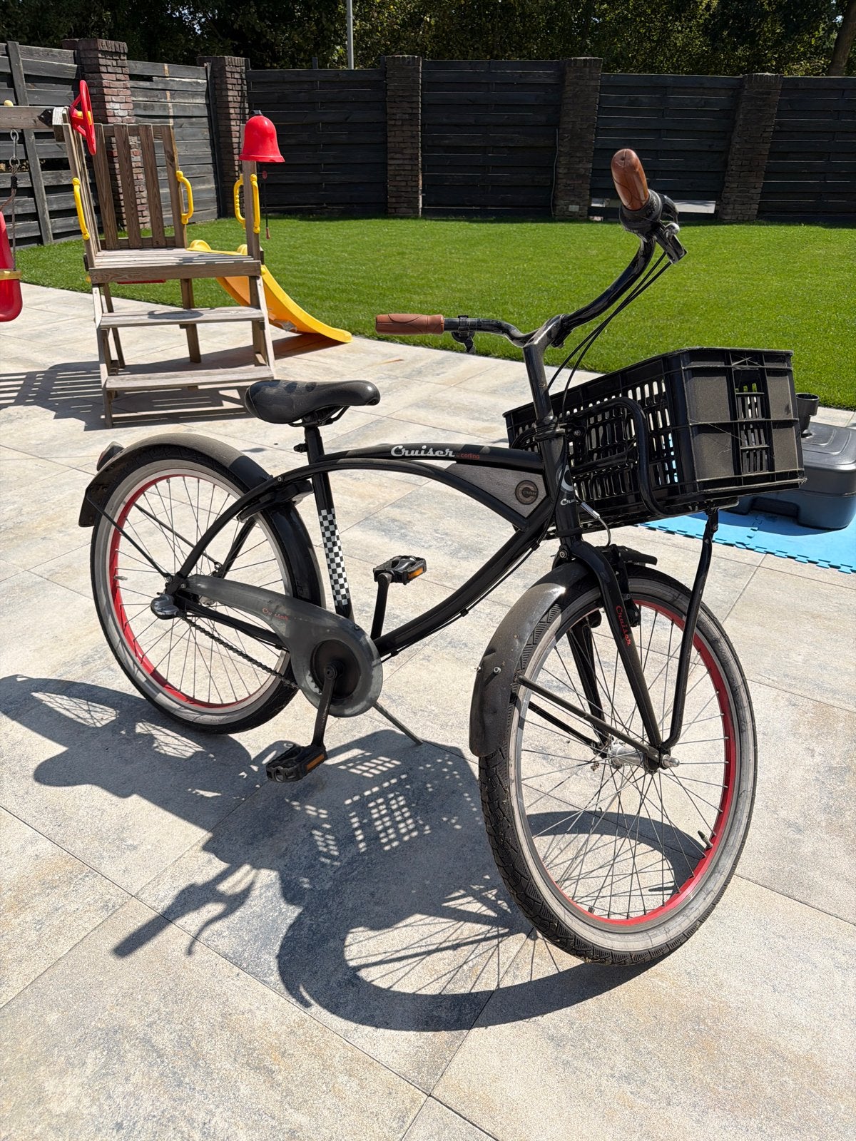 Cortina Cruiser fiets met mand - Zwart, Terugtraprem, Gebruikt, 53 tot 57 cm, Ophalen