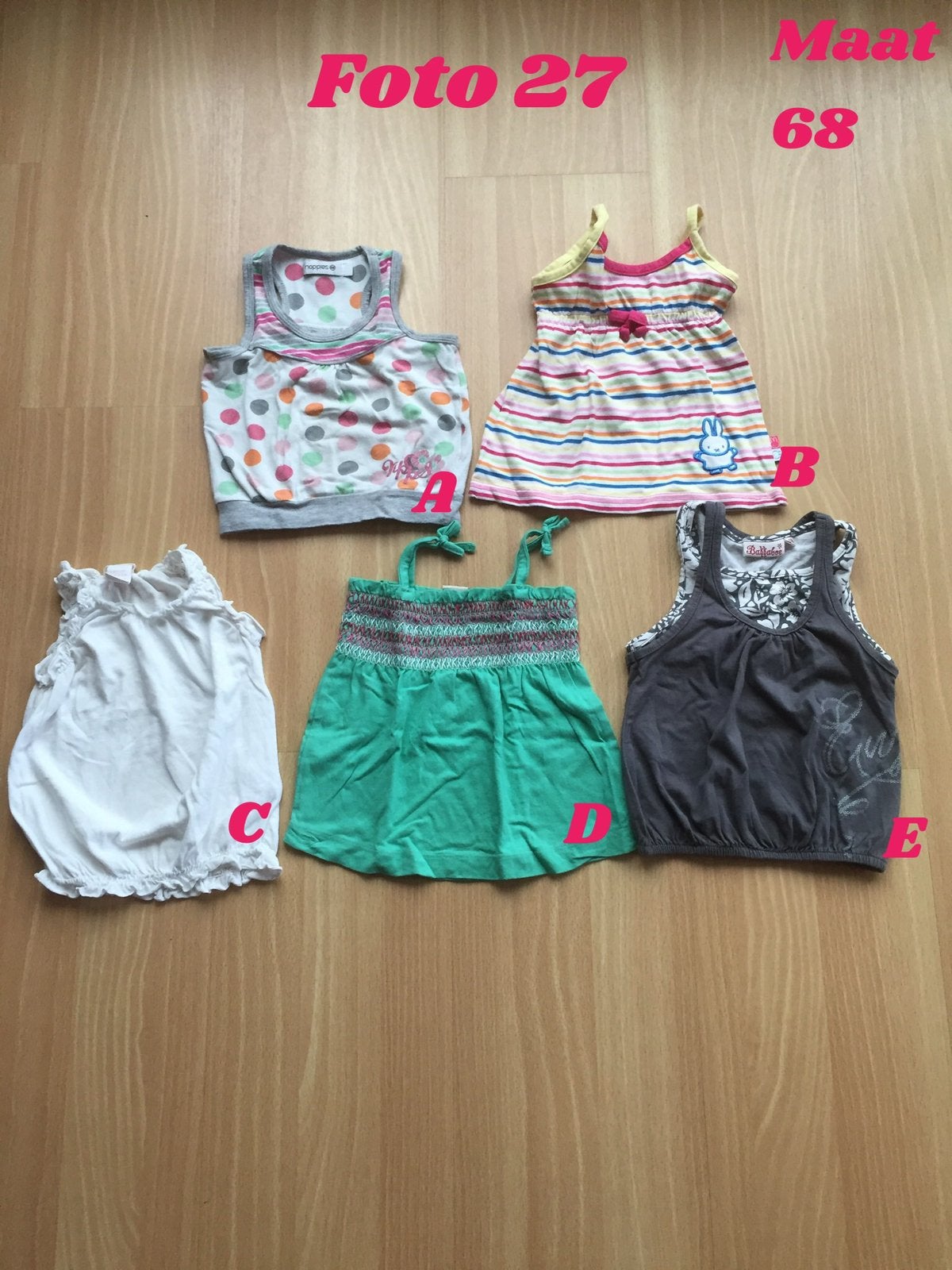 Zomer top meisje maat 68 zgan *foto 27*, Kinderen en Baby's, Babykleding | Maat 68, Ophalen of Verzenden, Zo goed als nieuw, Meisje