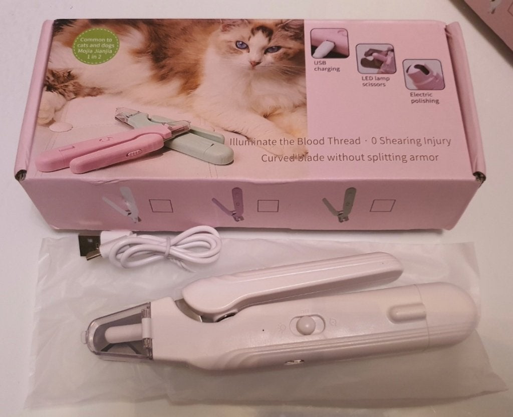 Elektrische nagelknipper en vijl voor hond/kat met LED-lamp, Ophalen of Verzenden, Nieuw