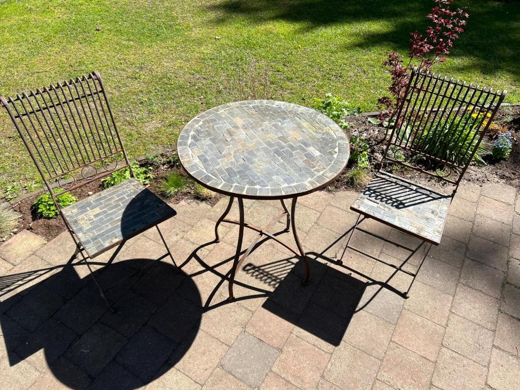 Franse bistroset / tuinset – ideaal voor patio of balkon, Tuin en Terras, Tuinsets en Loungesets, Gebruikt, Aluminium, Tuinset