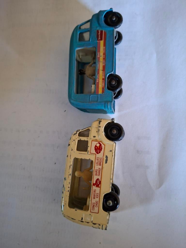 2x Lesney Commer ijscowagen No.47 - Matchbox (1965), Ophalen of Verzenden, Gebruikt, Bus of Vrachtwagen