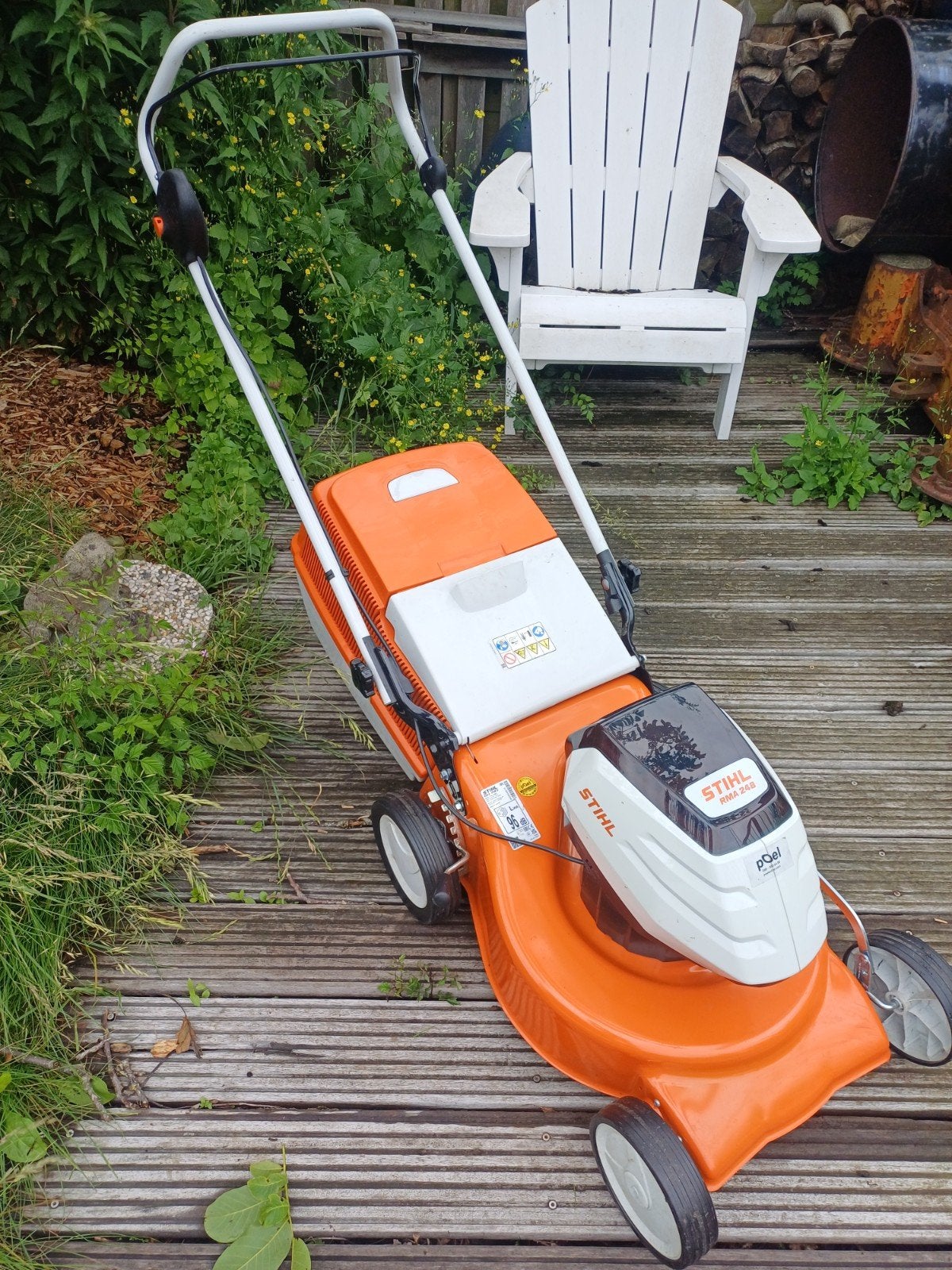 Stihl RMA248 met accu en oplader, Tuin en Terras, Ophalen, Cirkelmaaier, Stihl, Accu-grasmaaier