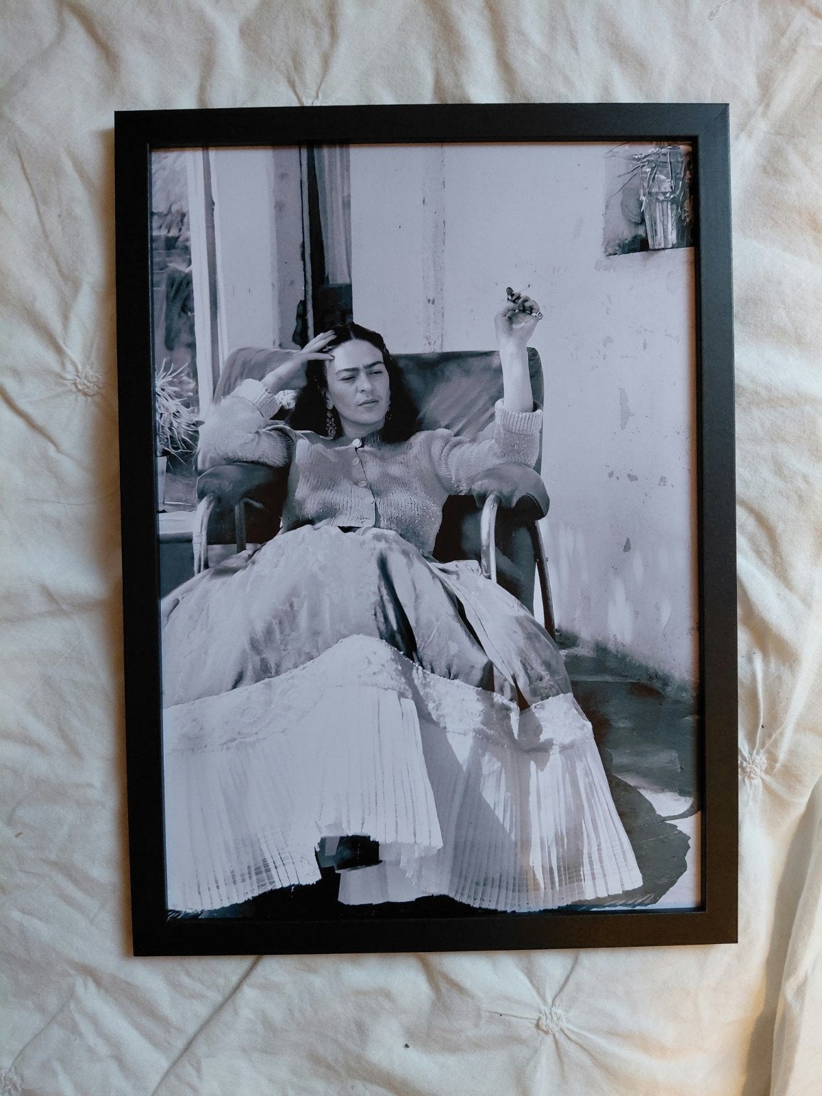 Frida Kahlo Poster Zwart-Wit 21x30cm, Minder dan 50 cm, Ophalen of Verzenden, Zo goed als nieuw, Foto of Poster