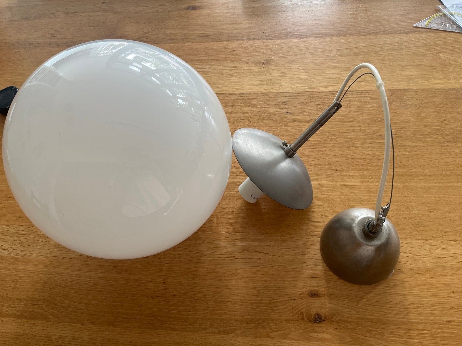 Ikea glazen bol hanglamp, Minder dan 50 cm, Gebruikt, Ophalen of Verzenden, Glas