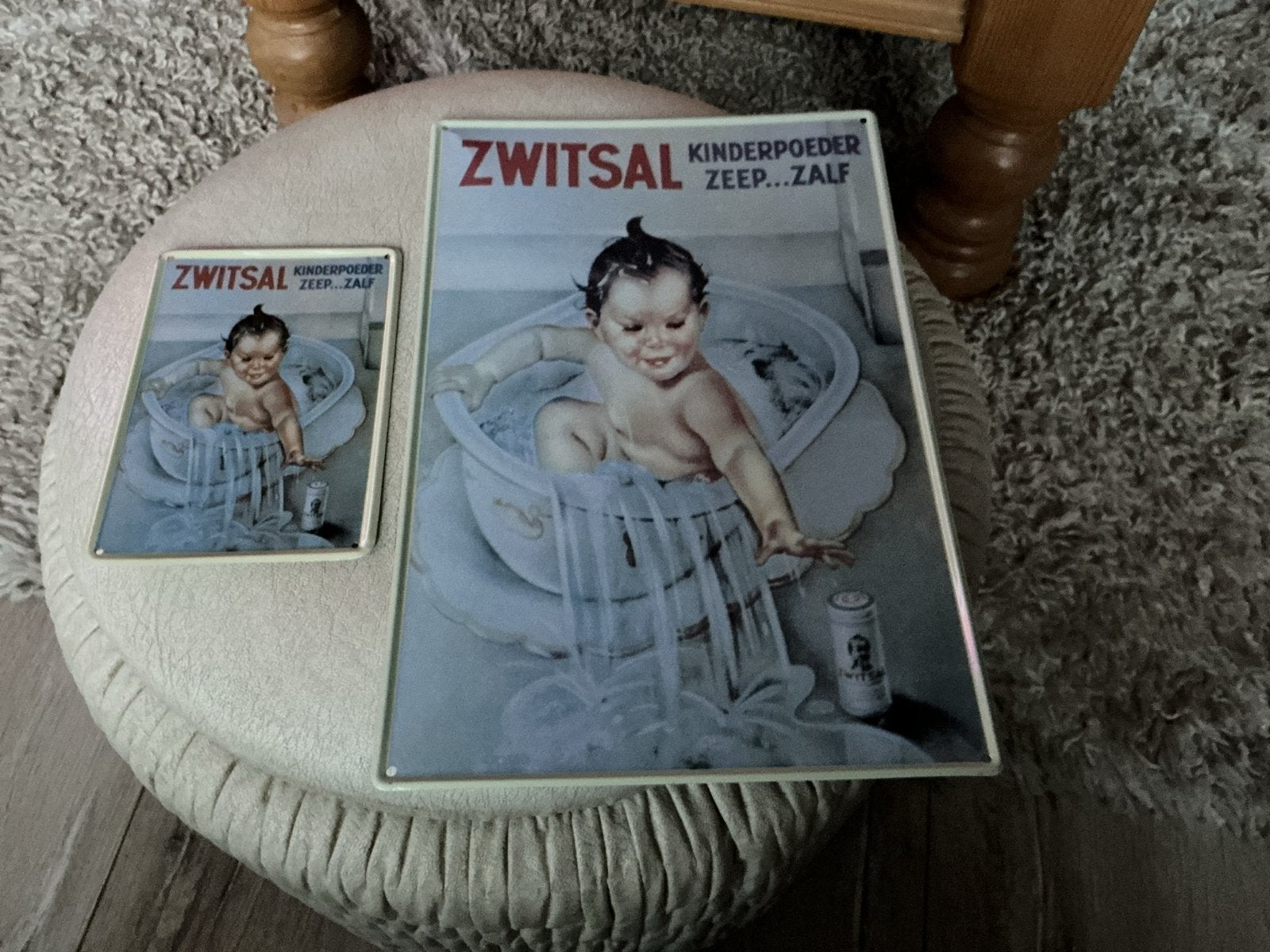 Set van 2 Zwitsal emaille borden - Nostalgische reclame, Ophalen of Verzenden