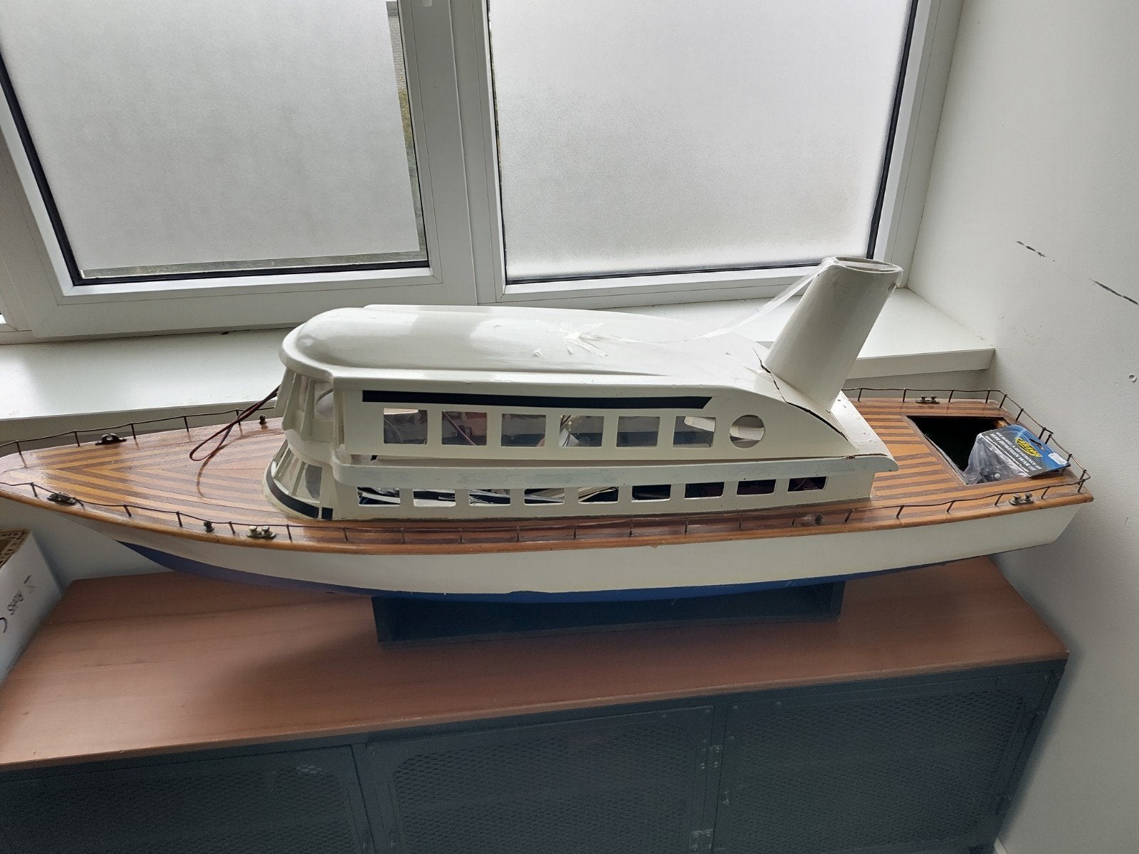 houten modelboot, Ophalen, Gebruikt