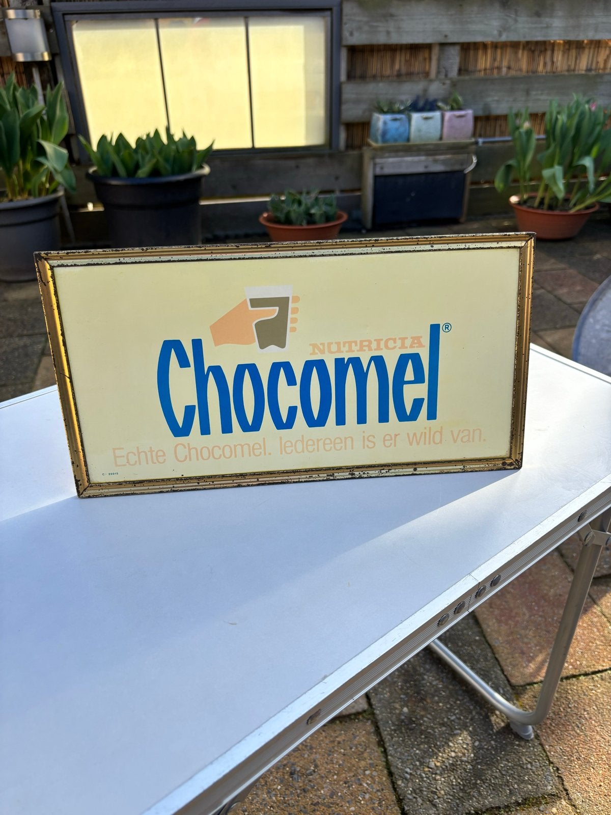 Vintage Chocomel Reclamebord - Nutricia, Verzamelen, Ophalen of Verzenden, Gebruikt, Reclamebord