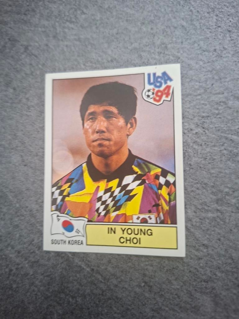 Panini sticker WK 94 USA. Keeper In Young Choi Zuid-Korea., Verzenden, Zo goed als nieuw, Sticker