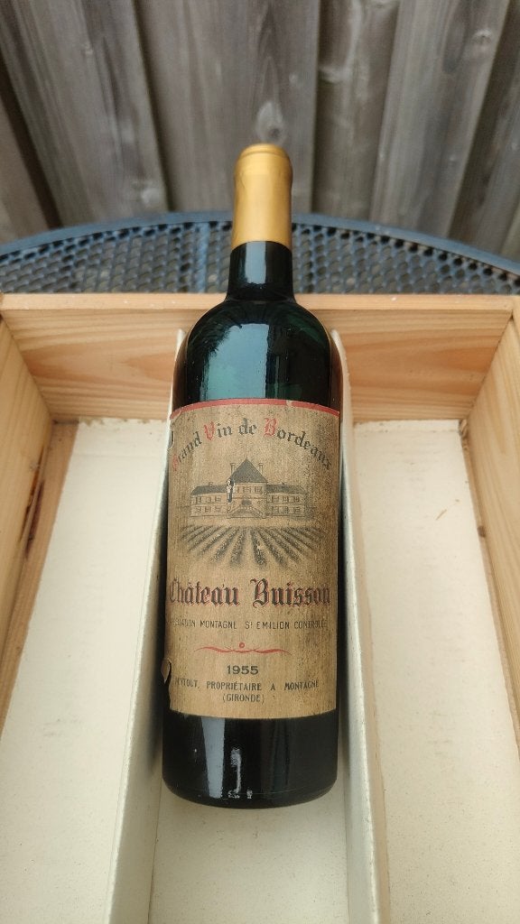 Grand Vin Chateau Buisson 1955, Verzamelen, Frankrijk, Nieuw, Ophalen of Verzenden, Rode wijn