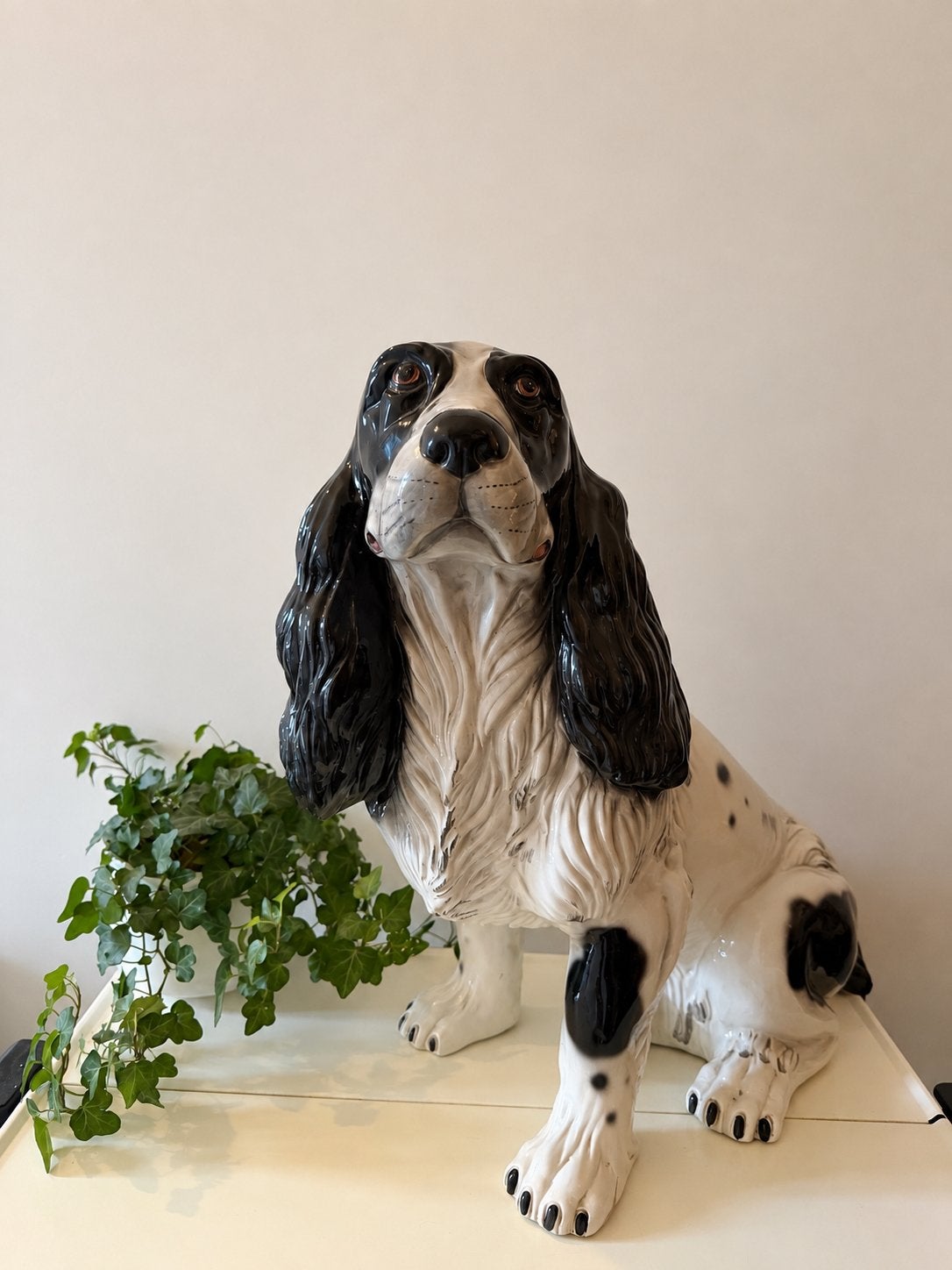 Italiaans keramiek beeld hond spaniël, Ophalen of Verzenden