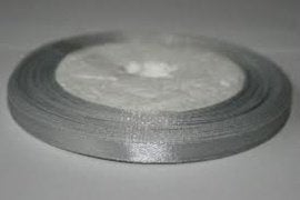 1 rol satijnlint 6mm grijs, Info@hobbymagic.nl, Breien of Haken, Hobbymagic, Nieuw