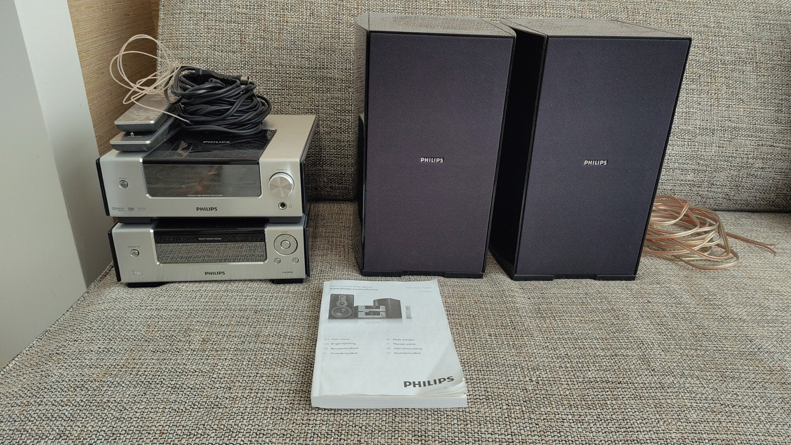 Philips micro theater MCD909/12 cd dvd en radio, Ophalen, Philips, Gebruikt, Tuner of Radio