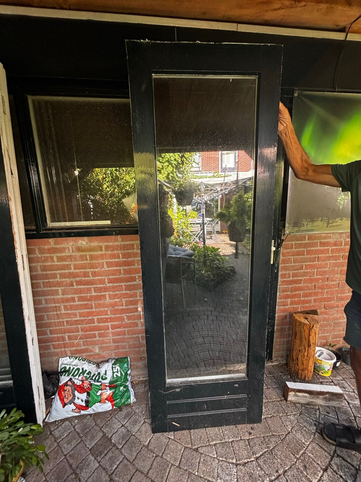 Buitendeur met dubbel glas - 211,5x71x4cm, prijs is per deur, Ophalen, Gebruikt, Minder dan 80 cm, 200 tot 215 cm