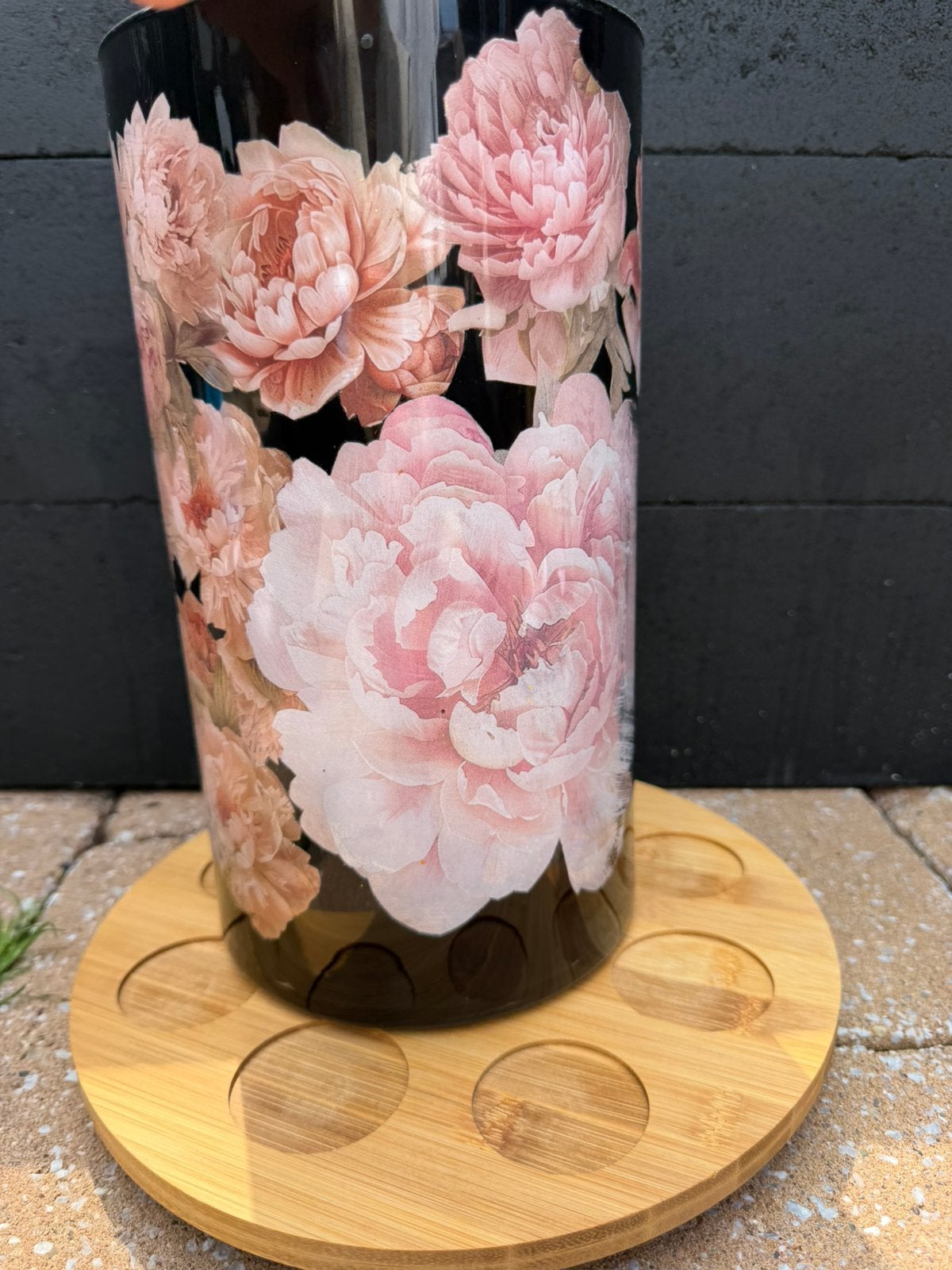 Hand gemaakte decoupage vaas, Ophalen of Verzenden, Nieuw, Overige kleuren, Glas