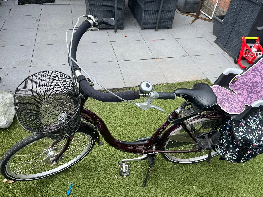 Sparta Amazone Damesfiets met Kinderzitje en Mand, Ophalen, 2 zitjes, Sparta, Gebruikt