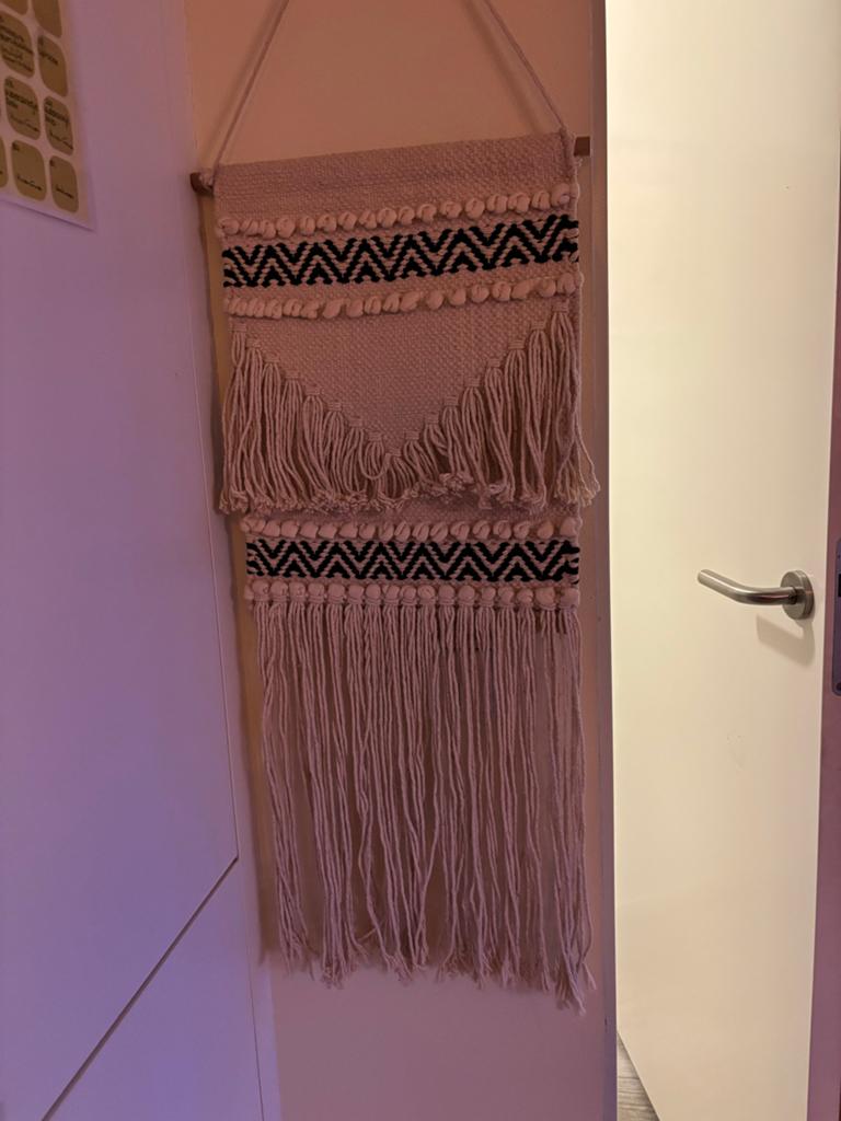 Boho Wandkleed met Kwastjes, Beige, Boho, Ophalen of Verzenden, Zo goed als nieuw