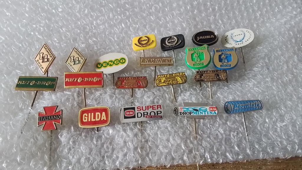 20 verschillende speldjes drop, Verzamelen, Ophalen of Verzenden, Zo goed als nieuw, Overige onderwerpen