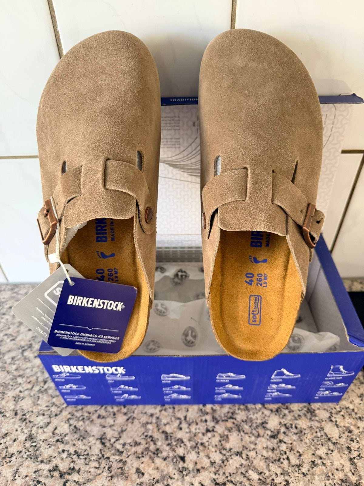 Originele slippers merk Birkenstock/Bosten /BS/toupe  nieuw, Ophalen of Verzenden, Nieuw