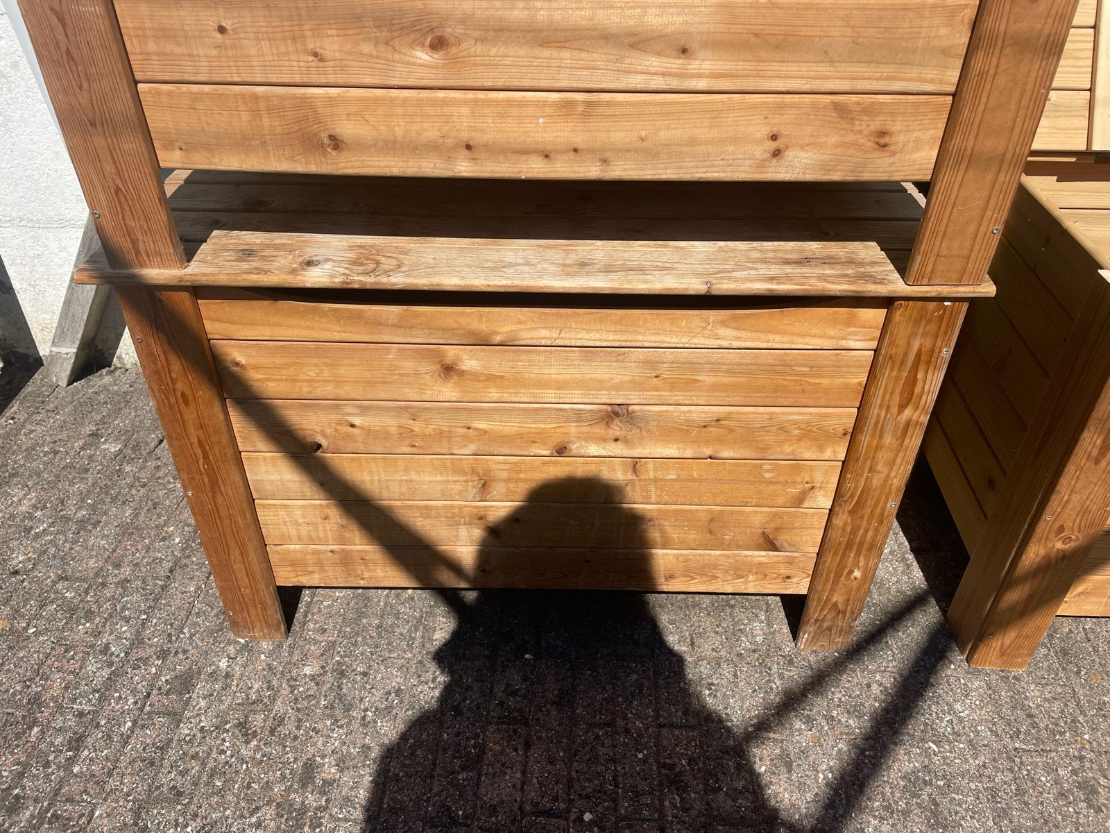 Houten opbergkist / containerberging, Tuin en Terras, Bergingen en Tuinkasten, Ophalen, Zo goed als nieuw, Hout, Overige typen