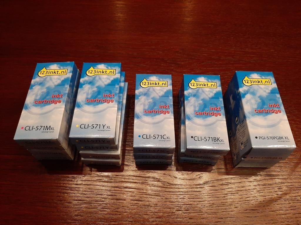 16 nieuwe inktcartridges, 4 kleuren, voor Canon printer, Computers en Software, Printers, Ophalen, Nieuw, 123 inkt