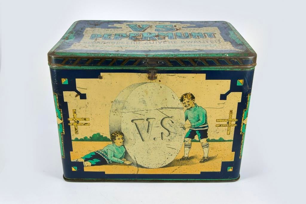 ANTIEK WINKEL BLIK VS PEPERMUNT, Verzamelen, Blikken, Ophalen of Verzenden, Gebruikt, Overige