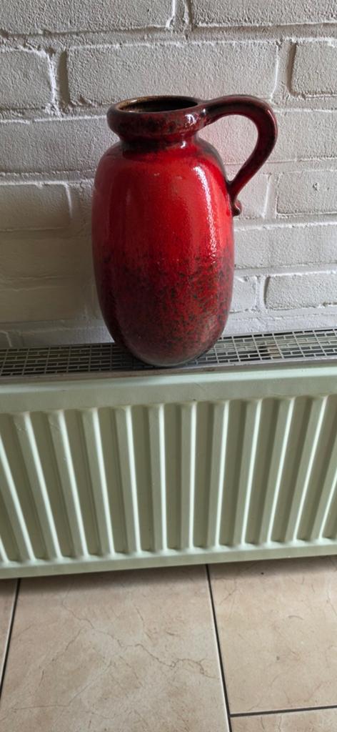 Vintage Rode Aardewerk Vaas met Handvat, Ophalen of Verzenden