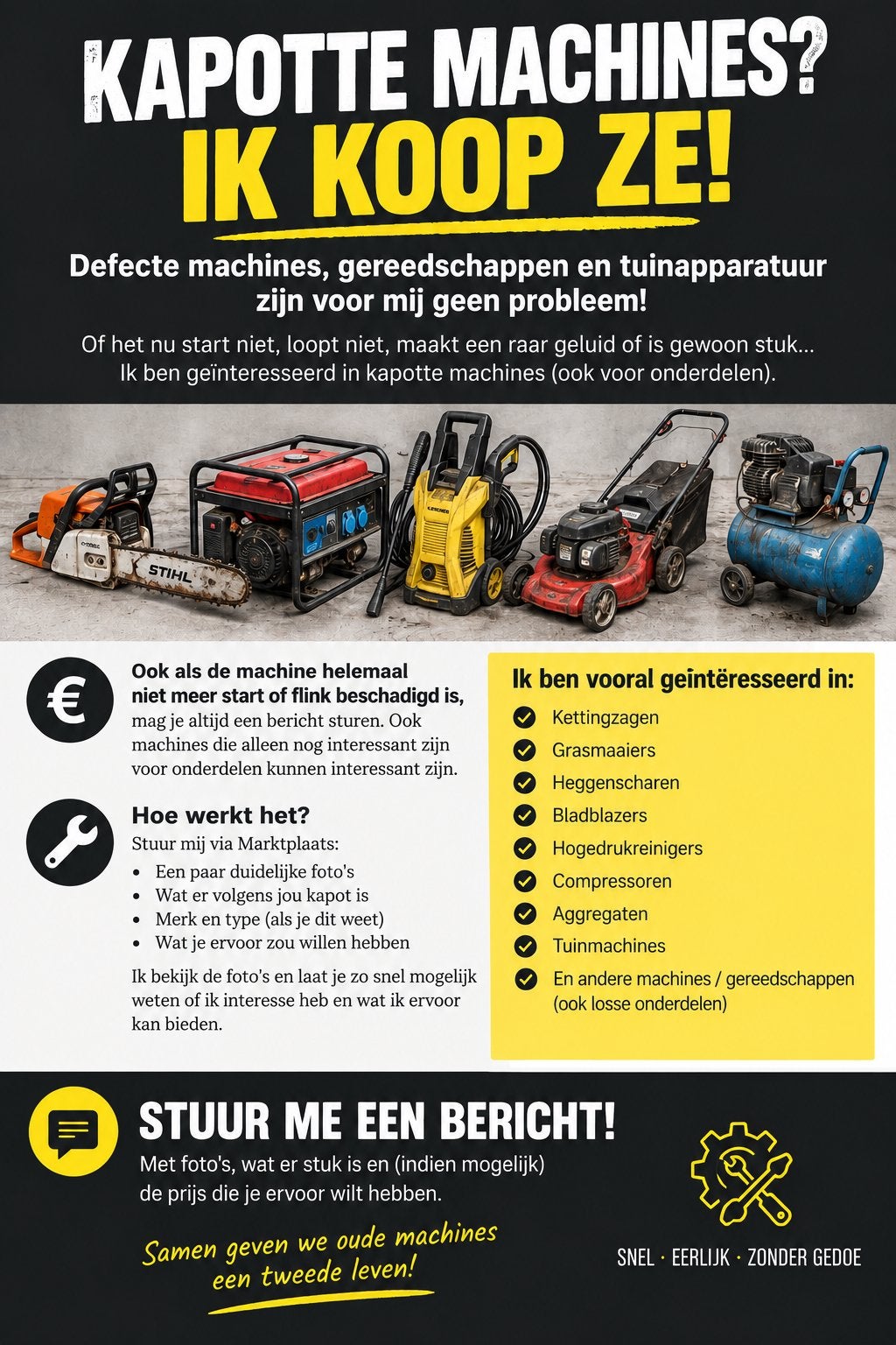 Kapotte machines gezocht zie omschrijving, Ophalen, Gebruikt