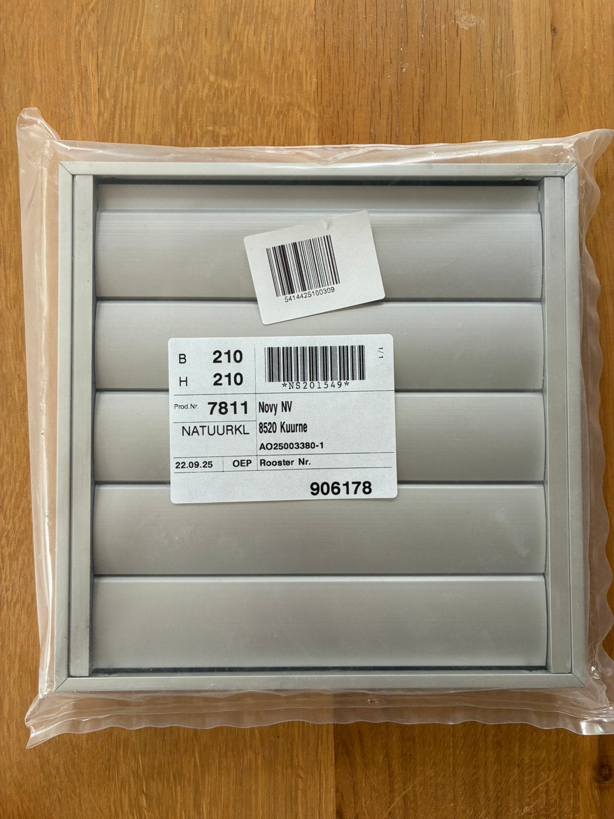 Novy aluminium buitenmuurrooster 150mm, Ophalen of Verzenden, Nieuw, Ventilator en Afzuiger