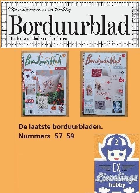Borduurbladen nr 57 en / of 59 incl. patronen (borduren), Boeken, Hobby en Vrije tijd, Ophalen of Verzenden, Zo goed als nieuw