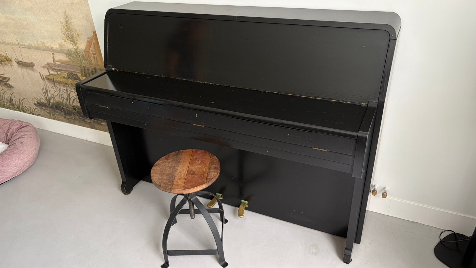Mooie klassieke Rippen piano, Ophalen, Gebruikt, Zwart, Piano