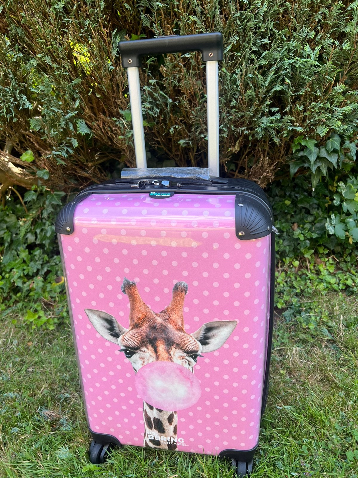 Koffer / handbagage giraffe / bubble gum!, Ophalen, 50 tot 60 cm, Hard kunststof, Zo goed als nieuw
