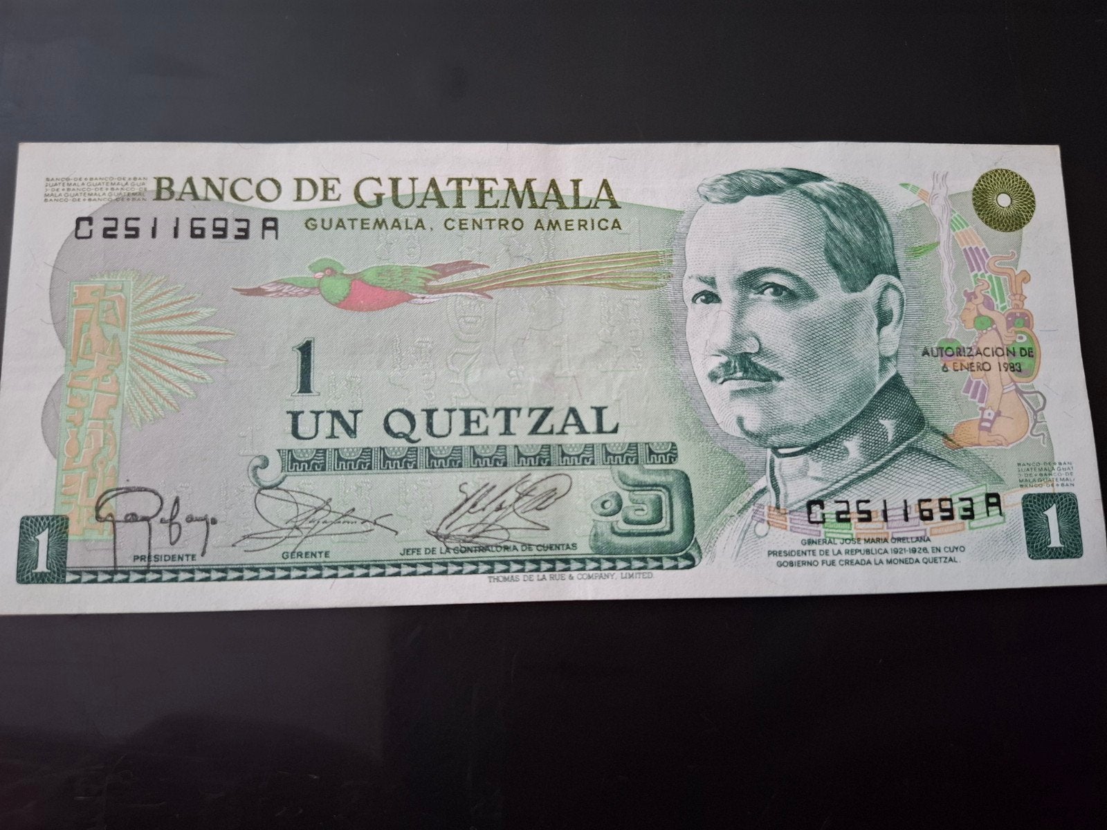 ### Guatemala 1 quetzal 1983 XF BILJET ###, Verzenden, Midden-Amerika