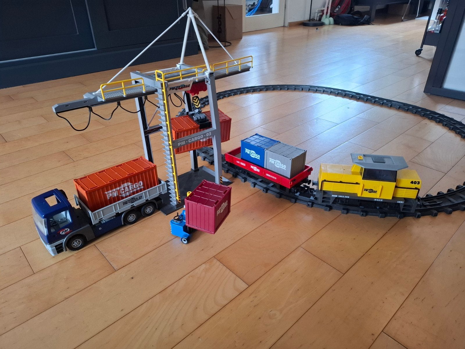 Playmobil Cargo Set: Trein, Kraan, Vrachtwagen & Containers, Ophalen, Zo goed als nieuw