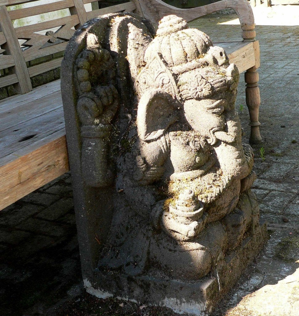 Grote GANESHA v. LAVASTEEN olifant god GA2 tuin steen beeld
