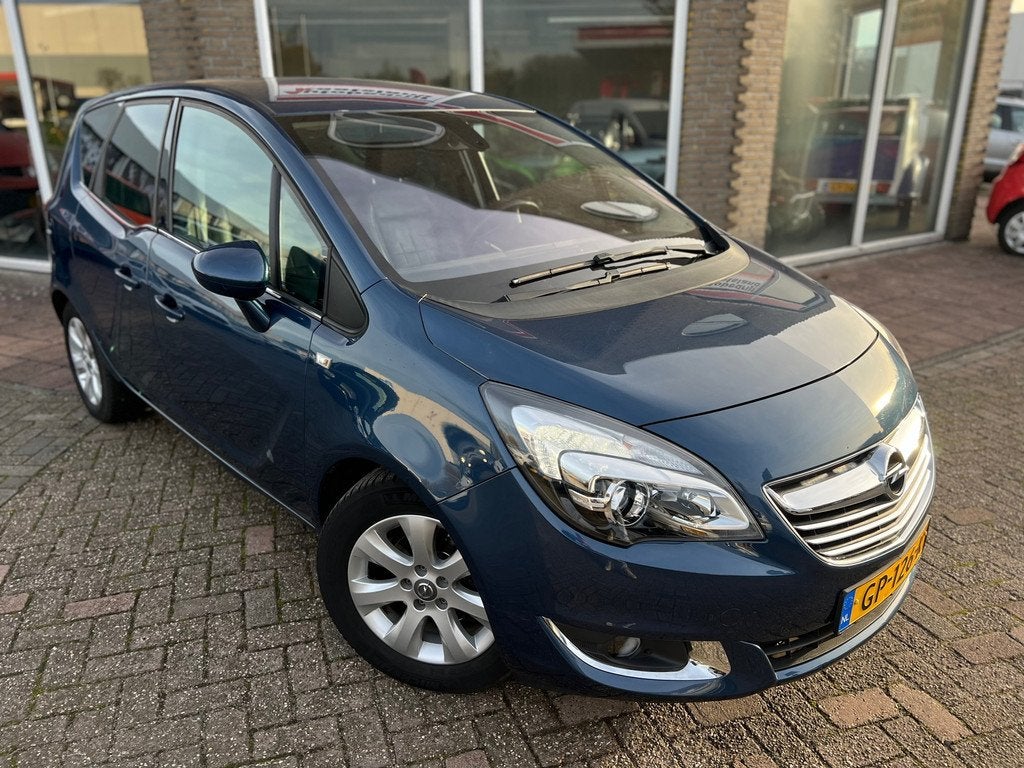 Opel Meriva 1.4 Turbo Cosmo - Leder - Stoelverwarming - Airc, Auto's, Opel, Voorwielaandrijving, Gebruikt, 4 cilinders, Blauw