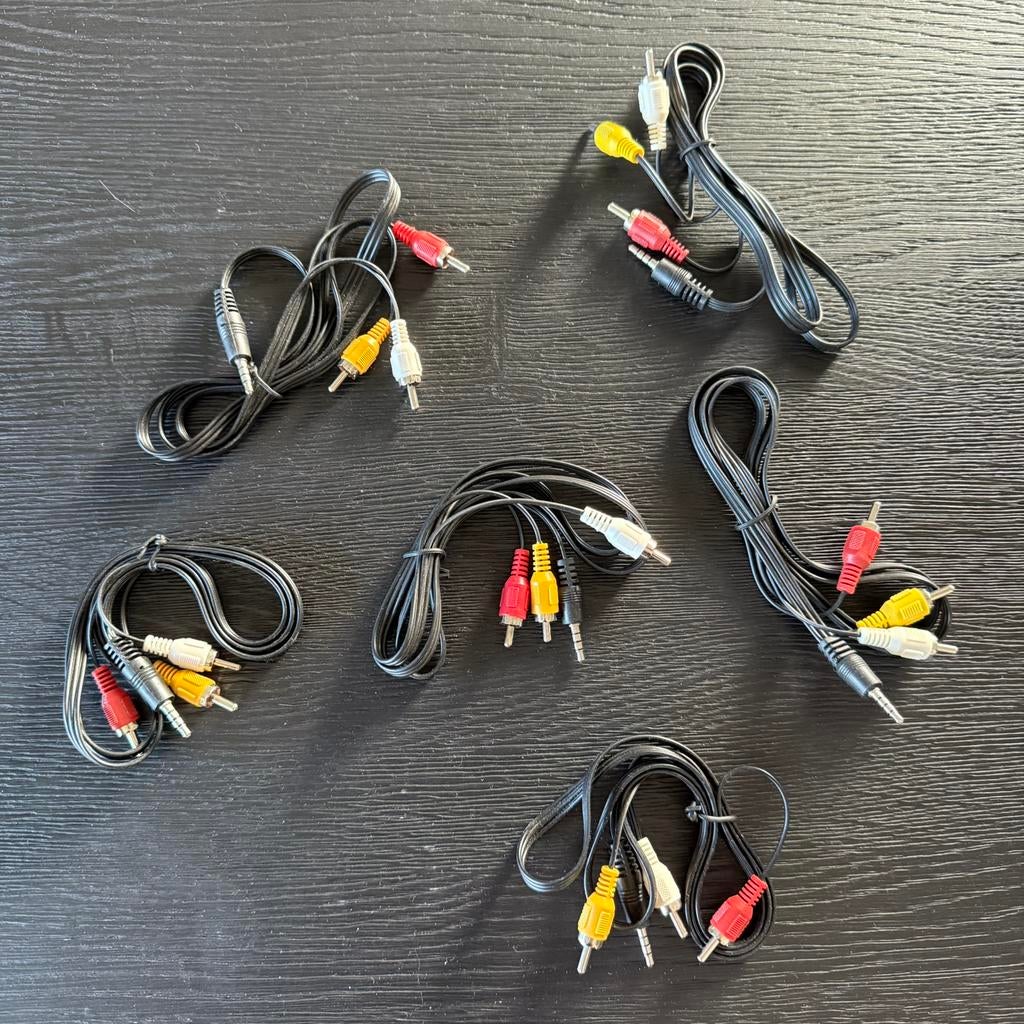7x Audio kabels tulp naar to 3,5 mm jack av kabel RCA stereo, Ophalen of Verzenden, Nieuw, Minder dan 2 meter