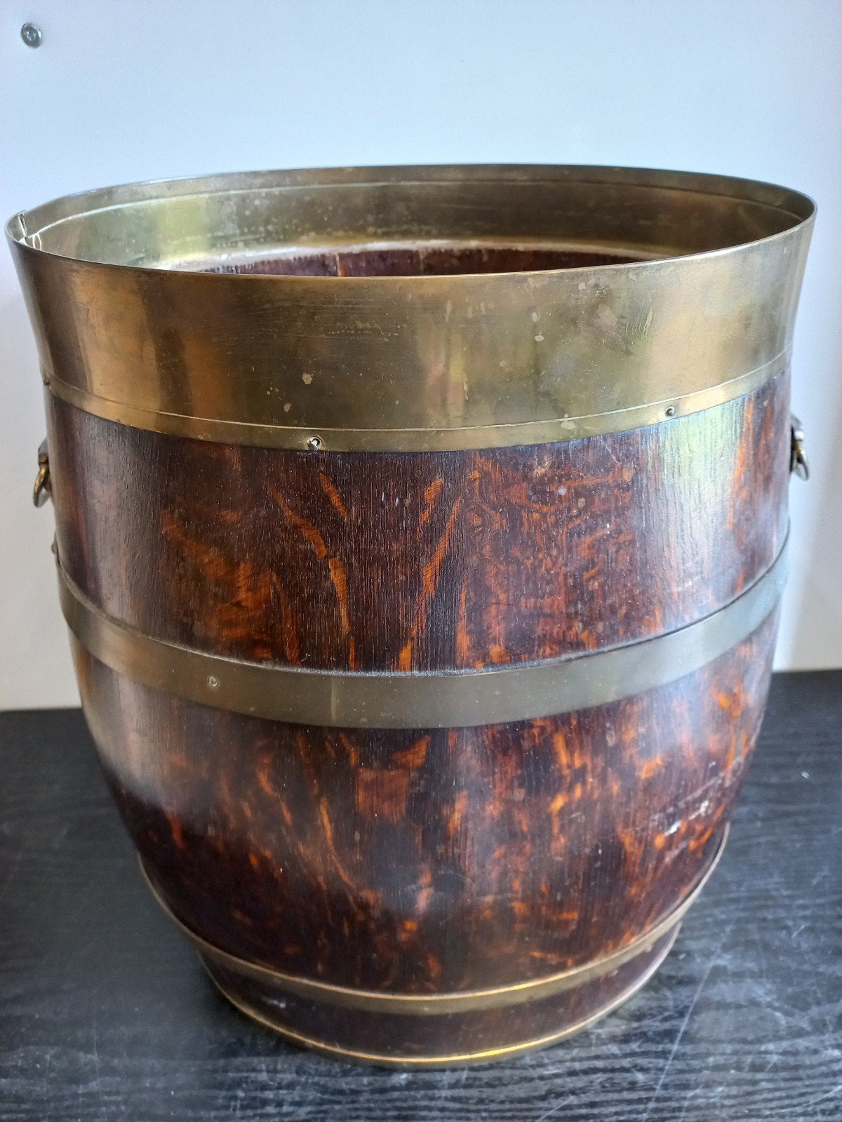 Zware Ovale Paraplubak - Hout met Messing, Ophalen, Gebruikt, Hout