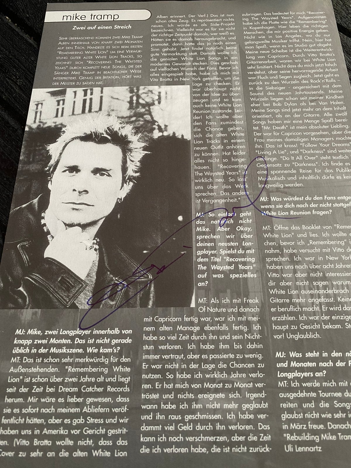 Filmster handtekening mike tramp, Ophalen of Verzenden, Zo goed als nieuw, Foto of Kaart