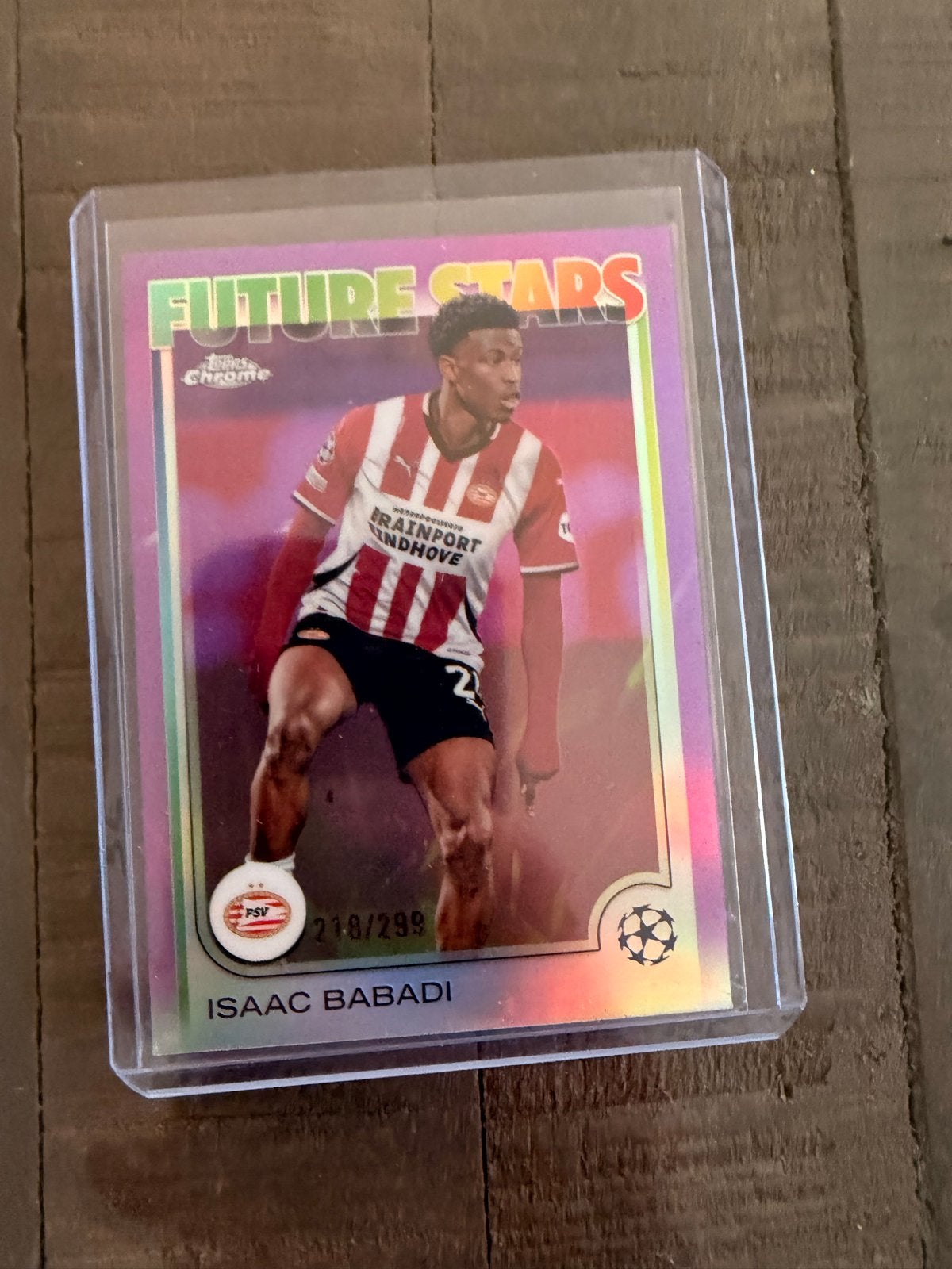Topps Chrome Future Stars Isaac Babadi PSV 218/299, Ophalen of Verzenden, Zo goed als nieuw, PSV, Spelerskaart