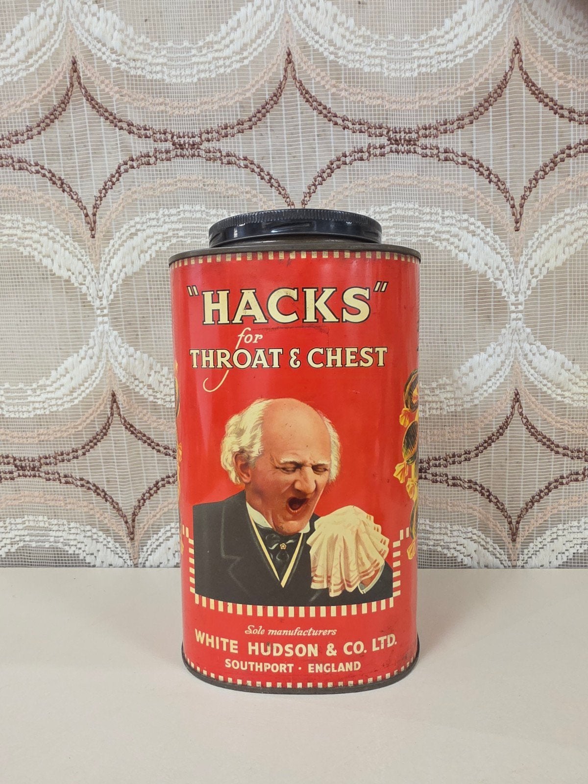 Vintage HACKS reclameblik White Hudson & Co England, Ophalen of Verzenden, Gebruikt, Overige, Overige merken