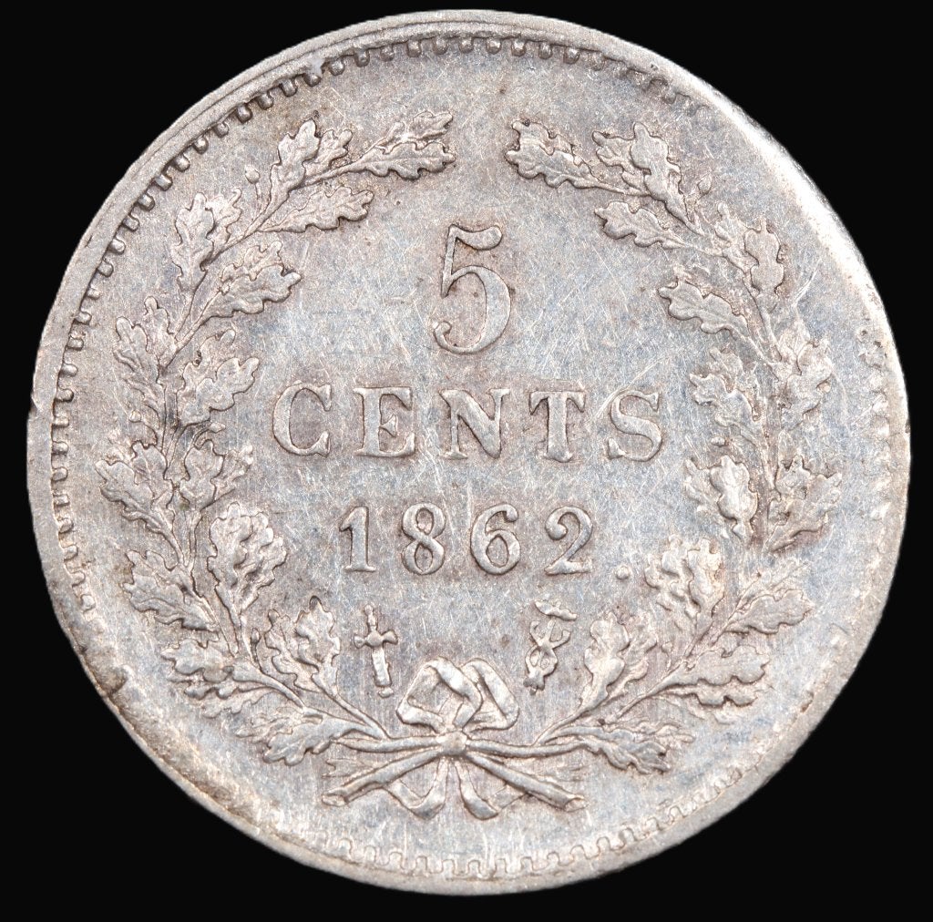 5 cent 1862. Pr., Postzegels en Munten, Munten | Nederland, Koning Willem III, Zilver, Ophalen of Verzenden, Losse munt