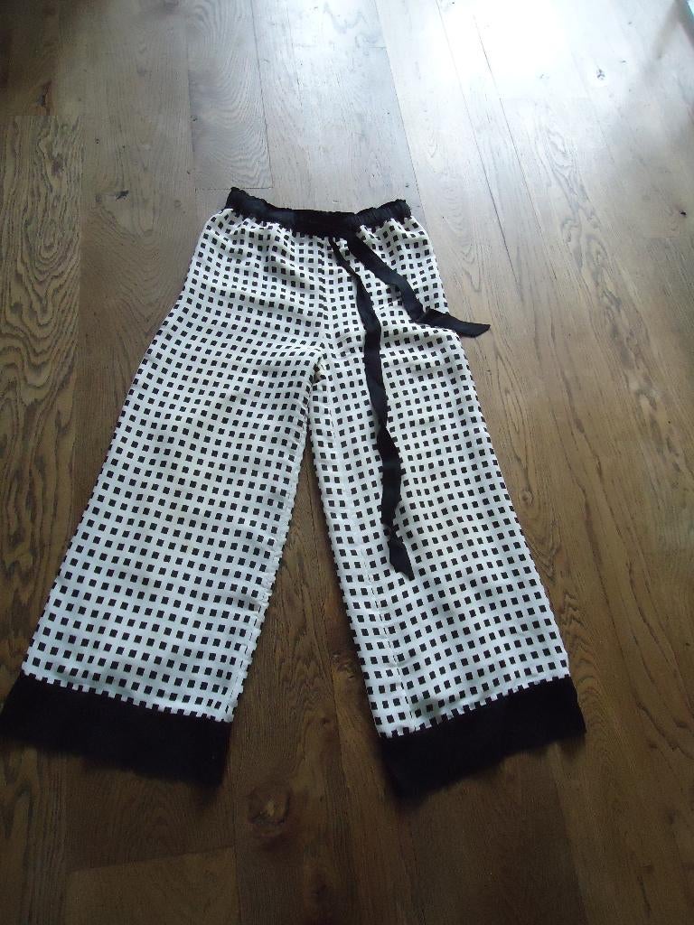 Zwart/wit geblokte VANILIA wijde broek maat 34, Vanilia, Zwart, Ophalen of Verzenden, Maat 34 (XS) of kleiner