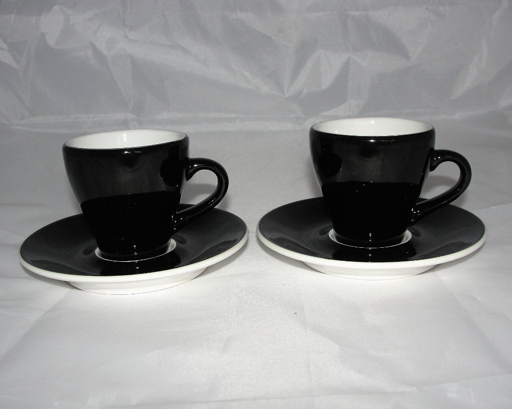 Bodum espresso kop en schotels, zwart -wit, Overige merken, Ophalen of Verzenden, Zo goed als nieuw, Overige stijlen