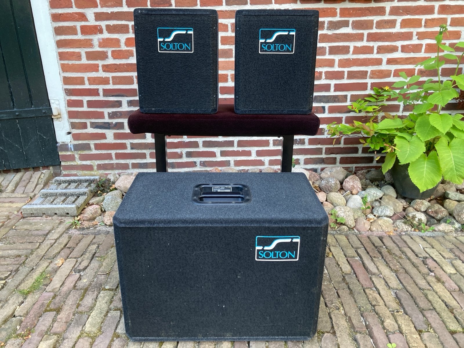 Solton SBS 210 Subwoofer met 2 Satelliet Speakers, Gebruikt, Complete surroundset, 120 watt of meer, Ophalen