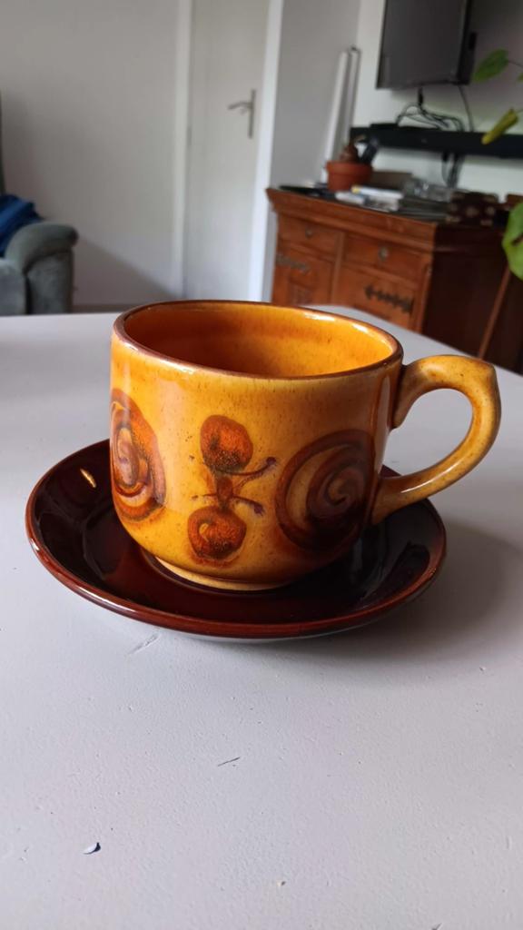 Retro (soep)kop met schotel, Ophalen of Verzenden