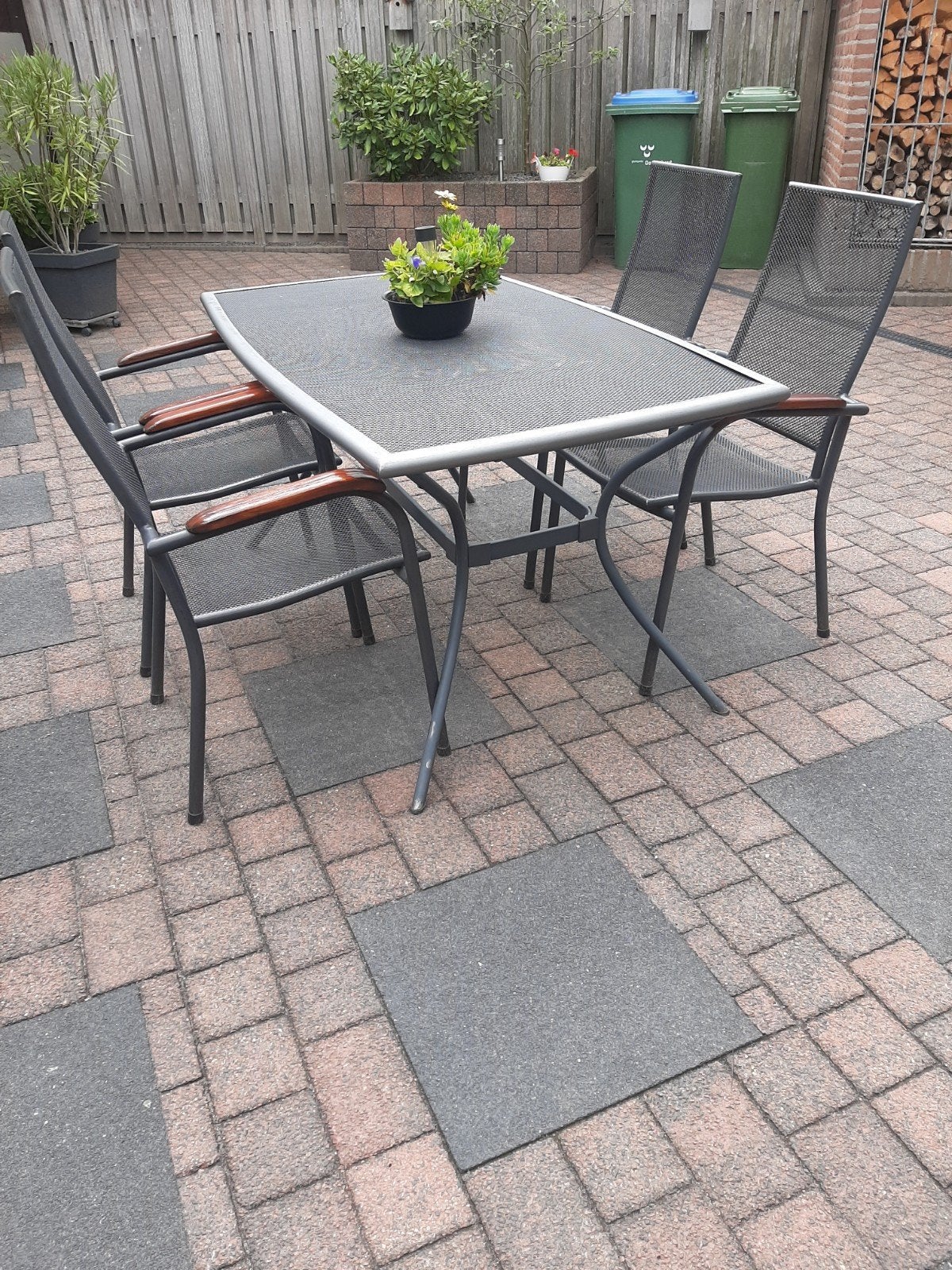 Tuinset/ tafel + 4 stoelen, Ophalen, 4 zitplaatsen, Gebruikt, Aluminium